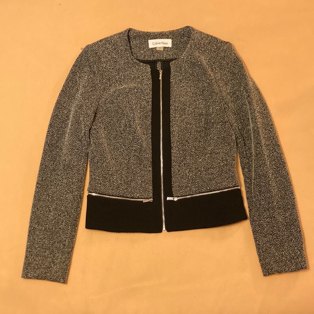 Calvin Klein Salt & Pepper Herringbone Jacket